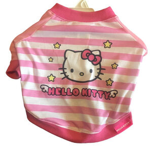 Hello Kitty Dog T-Shirt Striped Pink Small
